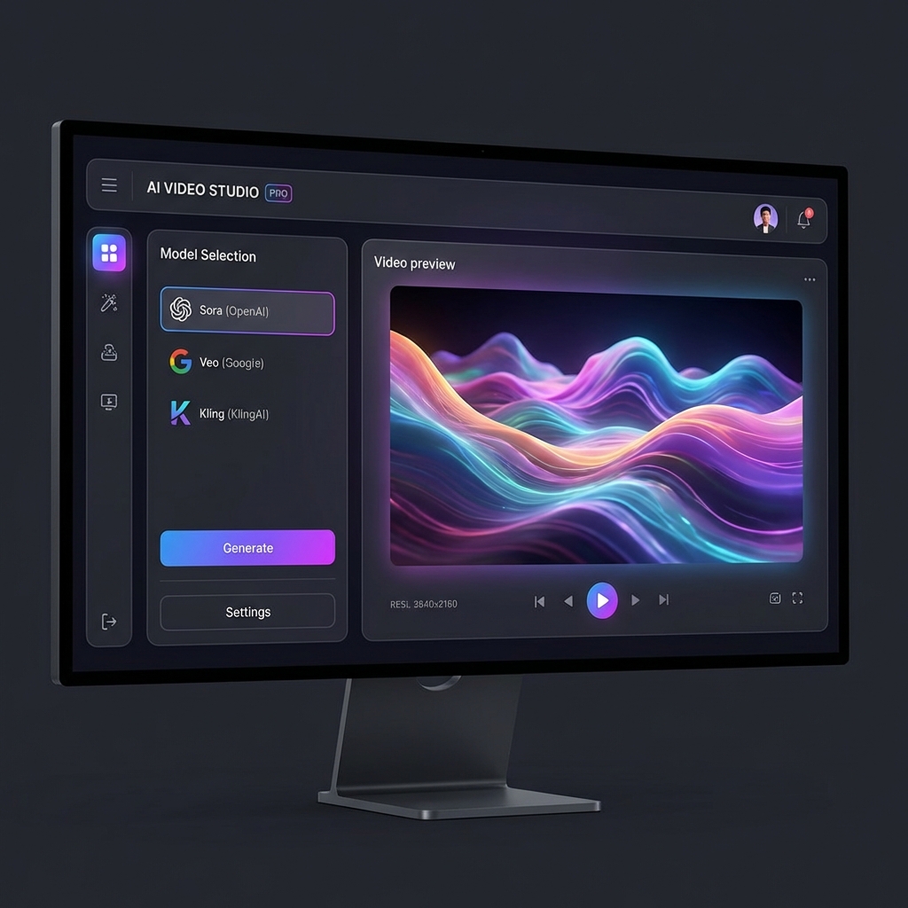AI Video Dashboard Dark